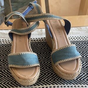 Matisse Blue Denim Wedges